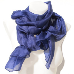 Foulard bleu marine en soie...