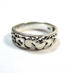 bague argent fine motif coeur