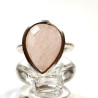 Bague argent et quartz rose goutte - Mosaik bijoux indiens