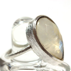 Bague pierre de lune - Mosaik bijoux indiens