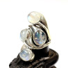 Bague allongée argent et pierre de lune
