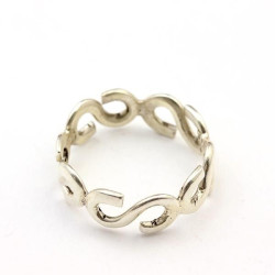 Bague argent motif infini -...