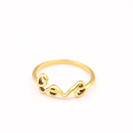 Bague fine love dorée - Mosaik bijoux indiens
