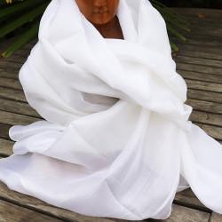 Foulard blanc en soie -...