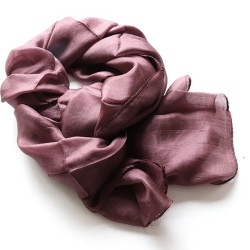 foulard en soie chocolat -...