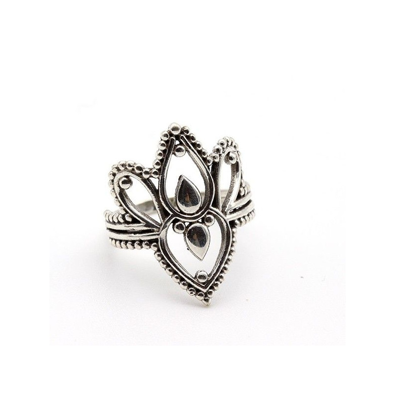 Bague lotus argent - Mosaik bijoux indiens