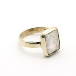 Bague carrée argent et...
