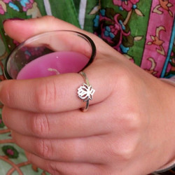Bague lotus argent fine