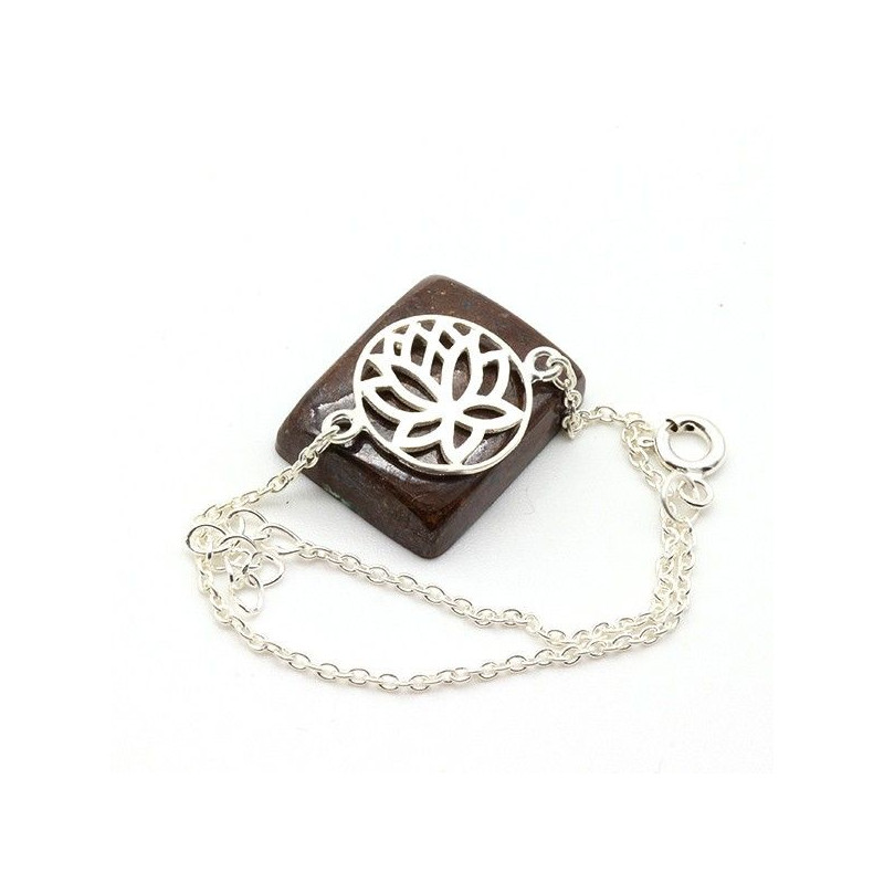 Bracelet fleur de lotus argent Mosaik Bijoux Indiens - 1