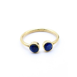Bague laiton 2 lapis lazuli...