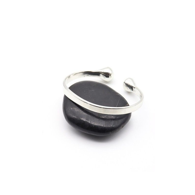 Demi jonc argenté martelé - Mosaik bijoux indiens