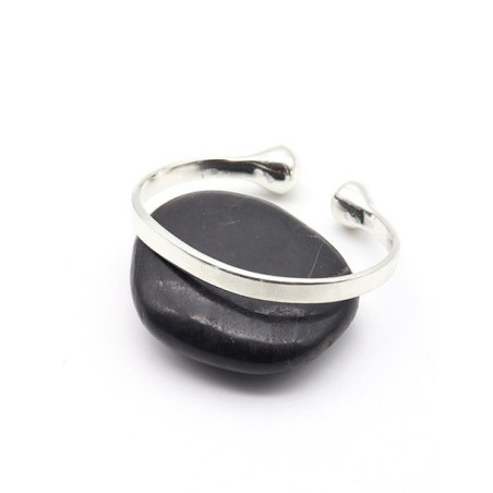 Demi jonc argenté martelé - Mosaik bijoux indiens