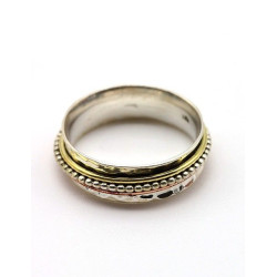 Bague argent, cuivre et laiton anti-stress - Mosaik bijoux indiens