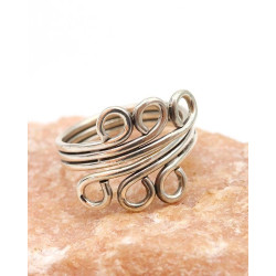Bague de pied en argent à...