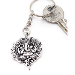 Porte clé Ganesh argenté -...
