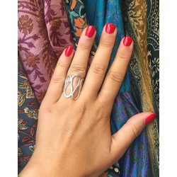 Bague en argent ethnique - Mosaik bijoux indiens