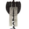Boucles d'oreilles ethniques argentées pendantes - Mosaik bijoux indiens