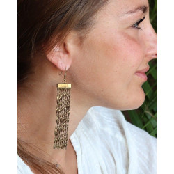 Boucles d'oreilles dorées à...