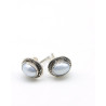 Boucles d'oreilles argent ovales et nacre