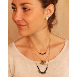 Collier doré perles et...