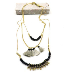 Collier noir et doré 3...