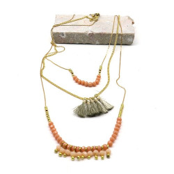 Collier 3 rangs perles et...