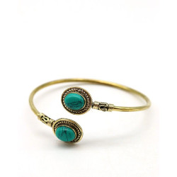 Bracelet doré et turquoises...