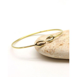 Bracelet laiton et cauri -...