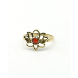 Bague lotus en laiton et...
