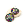 Boucles d'oreilles rondes colorées - Mosaik bijoux indiens
