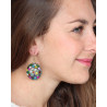 Boucles d'oreilles résine colorée - Mosaik bijoux indiens
