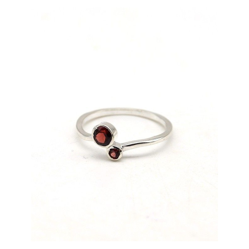 Bague en argent et grenats - Mosaik bijoux indiens