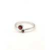Bague en argent et grenats - Mosaik bijoux indiens