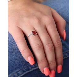 Bague argent et cornaline...