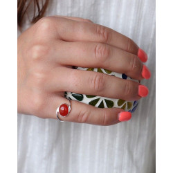 Bague fine en argent et...