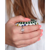 Bague fine pierre blanche - Mosaik bijoux indiens