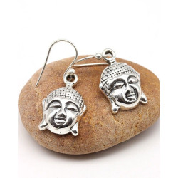 Boucles d'oreilles Bouddha en argent