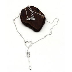 Collier cravate en argent fin