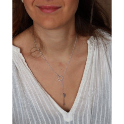 Collier argent cravate fin...