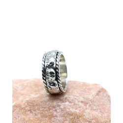 Bague en argent anti-stress motifs éléphants - Mosaik bijoux indiens