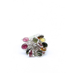 Bague argent et pierres...