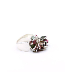 Bague pampille tourmaline - Mosaik bijoux indiens