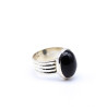 Grosse bague en argent et Onyx - Mosaik bijoux indiens