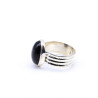 Bague argent épaisse et Onyx - Mosaik bijoux indiens