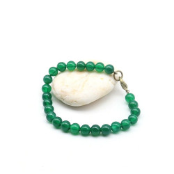 Bracelet agate verte -...