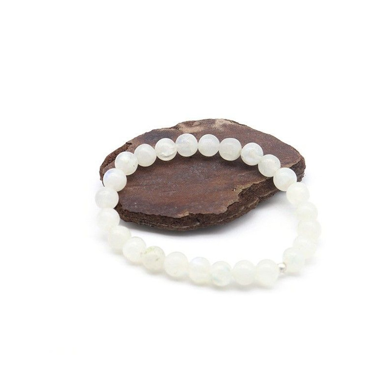 Bracelet en pierre de lune élastique perles rondes Bracelet en pierre de lune élastique perles rondes