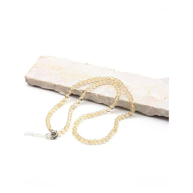 Collier citrine naturelle perles rondes - Mosaik bijoux indiens Collier citrine naturelle perles rondes - Mosaik bijoux indiens