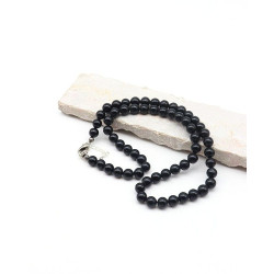 Collier onyx perles rondes...