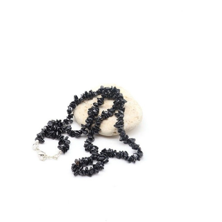 Collier onyx naturel en pierres concassées - Mosaik bijoux indiens