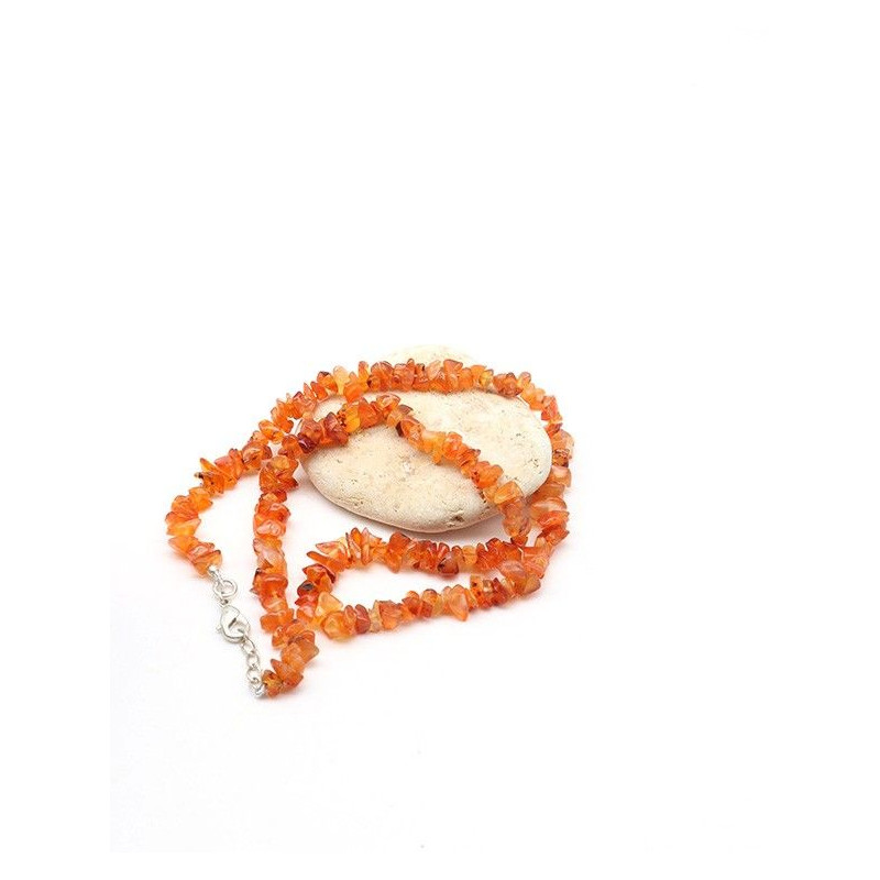 Collier cornaline naturelle en pierres concassées - Mosaik bijoux indiens